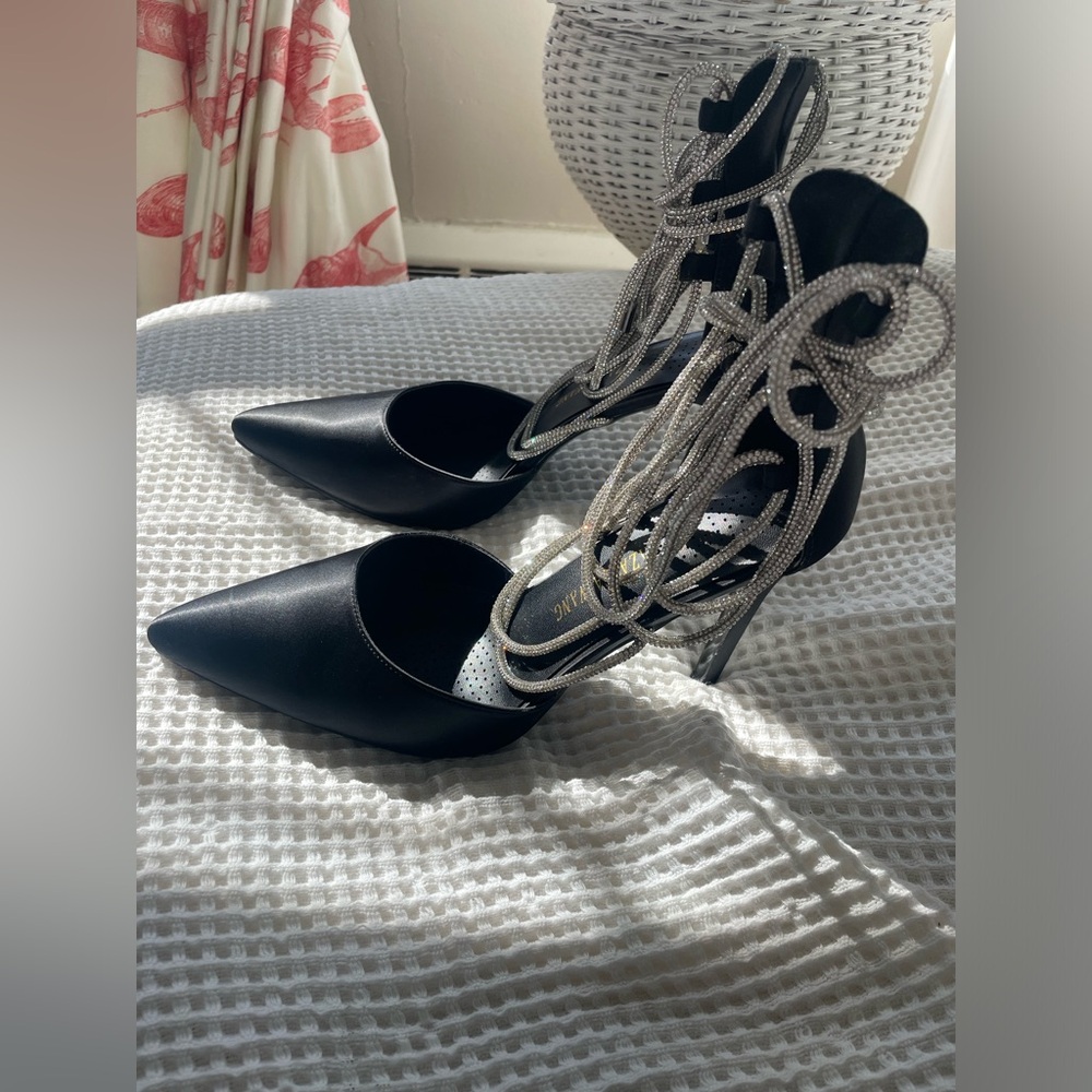 Azelea Wang Stiletto Rhinestone Cord Ankle Wrap. Brand New. - Picture 4 of 10